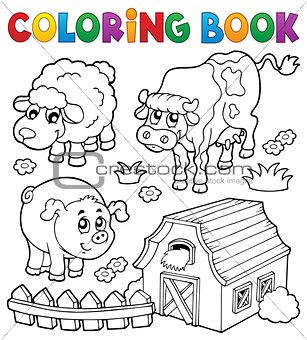 Coloring book with farm animals 6
