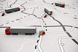 Loading and unloading goods on a map. 3D Rendering