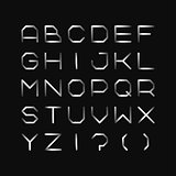Metal font. Iron english alphabet. Steel latin letters.