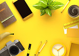 Office Desktop View with Business Objects in Yellow