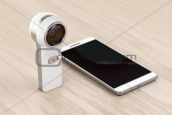 360 degree camera and smartphone