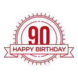 Happy Birthday Ninety years sign