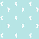 Seamless pattern, prints of foots of the child