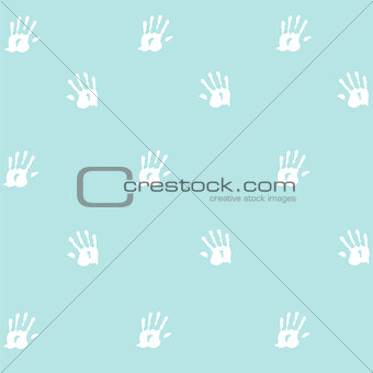 Seamless pattern, prints of hands of the child