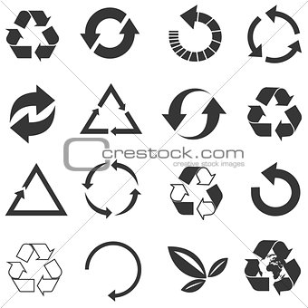Recycled eco vector icon set