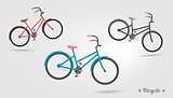 Set vector realistic bicycles modern style ideal for web site elements and graphic design.