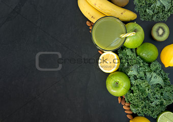 Healthy Living Green Smoothie with Fruit and Vegetables