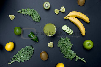 Healthy Living Green Smoothie with Fruit and Vegetables