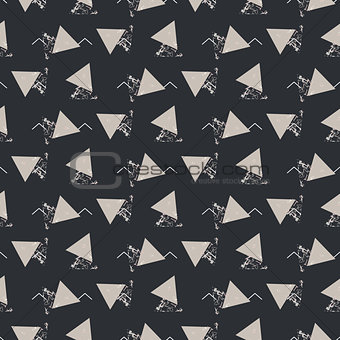 Geometric abstract triangle seamless dark gray vector texture.