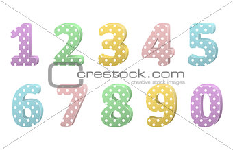 set of colorful volumetric numbers for birthday