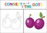 Children s educational game for motor skills. Connect the dots picture. For children of preschool age. Circle on the dotted line and paint. Coloring page. Vector illustration.