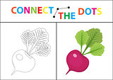 Children s educational game for motor skills. Connect the dots picture. For children of preschool age. Circle on the dotted line and paint. Coloring page. Vector illustration.