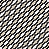 Vector Seamless Geometric Pattern. Monochrome Wavy Lines. Elegant Ripple Stripes