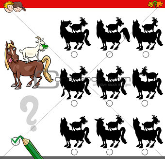 shadow game activity with farm animals