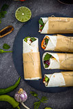 Tortilla wraps with vegetables