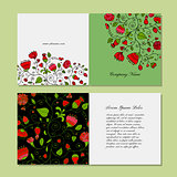 Greeting card design, floral background
