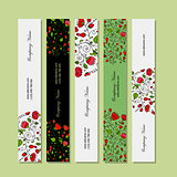 Banners design, floral background