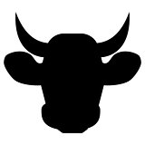 Cow head  the black color icon .