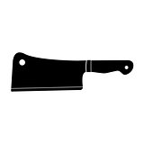 Meat knife  the black color icon .