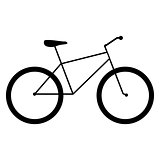 Bicycle  the black color icon .