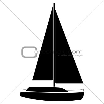 Yacht  the black color icon .
