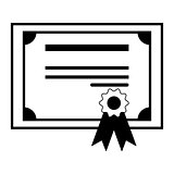 Certificate  the black color icon .