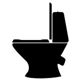 Toilet bowl  the black color icon .