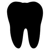 Tooth  the black color icon .