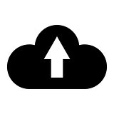 Cloud service  the black color icon .