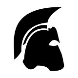 Spartan helmet  the black color icon .