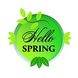 Springtime banner with leaves