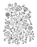 Floral ornament, sketch for your design