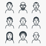 Set of line avatars