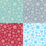 Set of 4 Seamless snowflakes pattern. EPS 10 vector