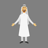 Cartoon images set of arab man in traditional arabic clothing isolated vector illustration