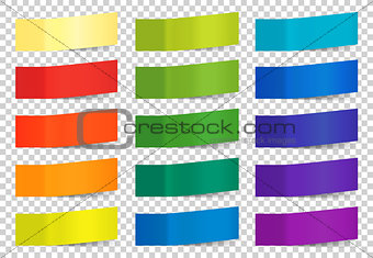 Set of colorful vector sticky notes on white background