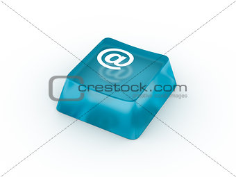 Email symbol on keyboard button. 3D rendering