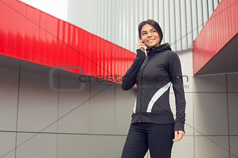 Young woman active exercise workout on street outdoor