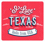 Vintage greeting card from Texas - USA.