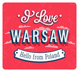 Vintage greeting card from Warsaw - Poland.