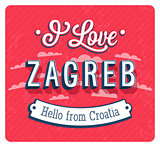 Vintage greeting card from Zagreb - Croatia.