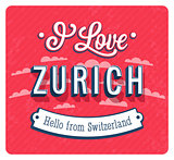Vintage greeting card from Zurich - Switzerland.