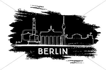 Berlin Skyline Silhouette. Hand Drawn Sketch.