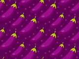 Eggplant seamless pattern. Aubergine endless background, texture. Vegetable backdrop. Vector illustration.