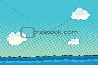 marine landscape with sea and clouds
