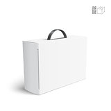 Carton Or Plastic White Blank Package Box With Handle