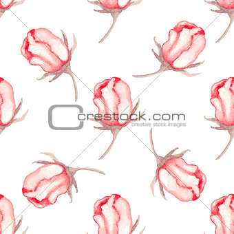 Pattern with red roses
