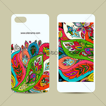 Mobile phone design, floral background