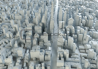 Aerial view of abstract city center