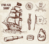Vintage pirate ship